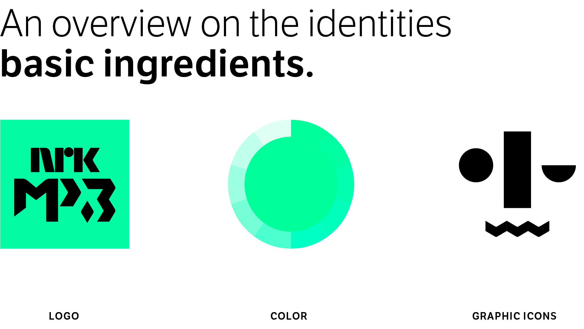 Bide av identitetens ingredienser, Logo, farge og grafiske elementer