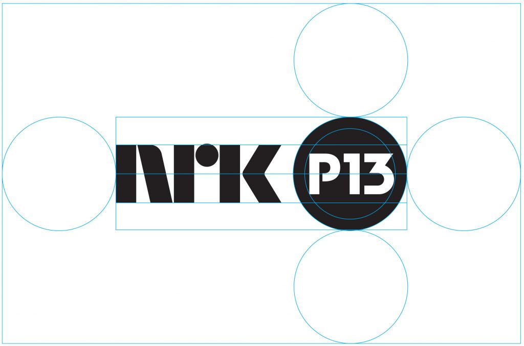Bilde av konstruksjon av NRK P13 logo