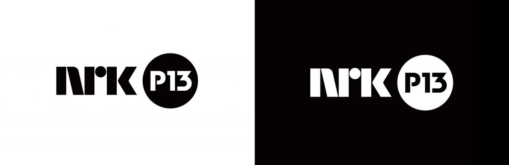 Bilde avNRK P13 logo sort og hvit - Horisontalt oppsatt
